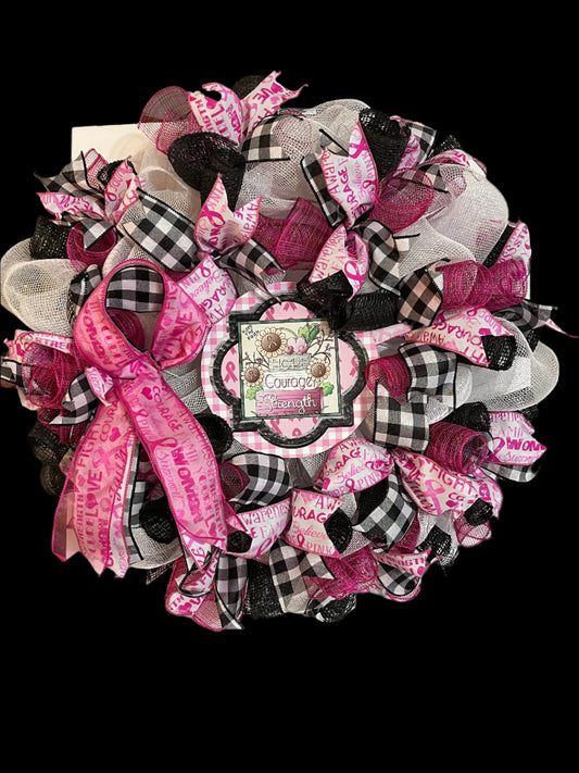 Breast Cancer Awareness Wreath