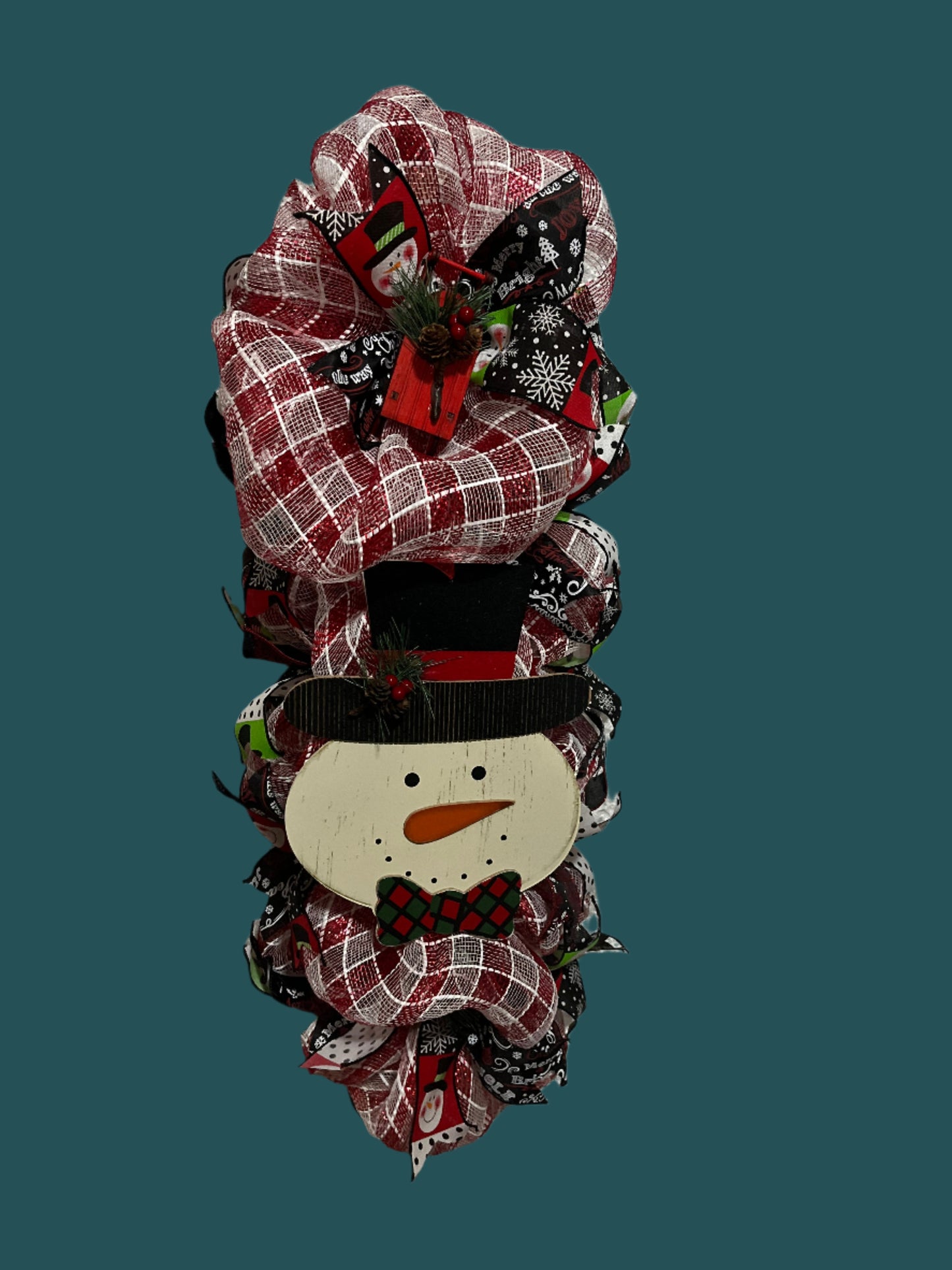 Snowman Swag in Red