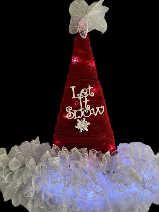 Let it Snow Santa Hat Wreath