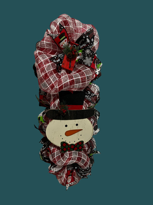 Snowman Swag in Red