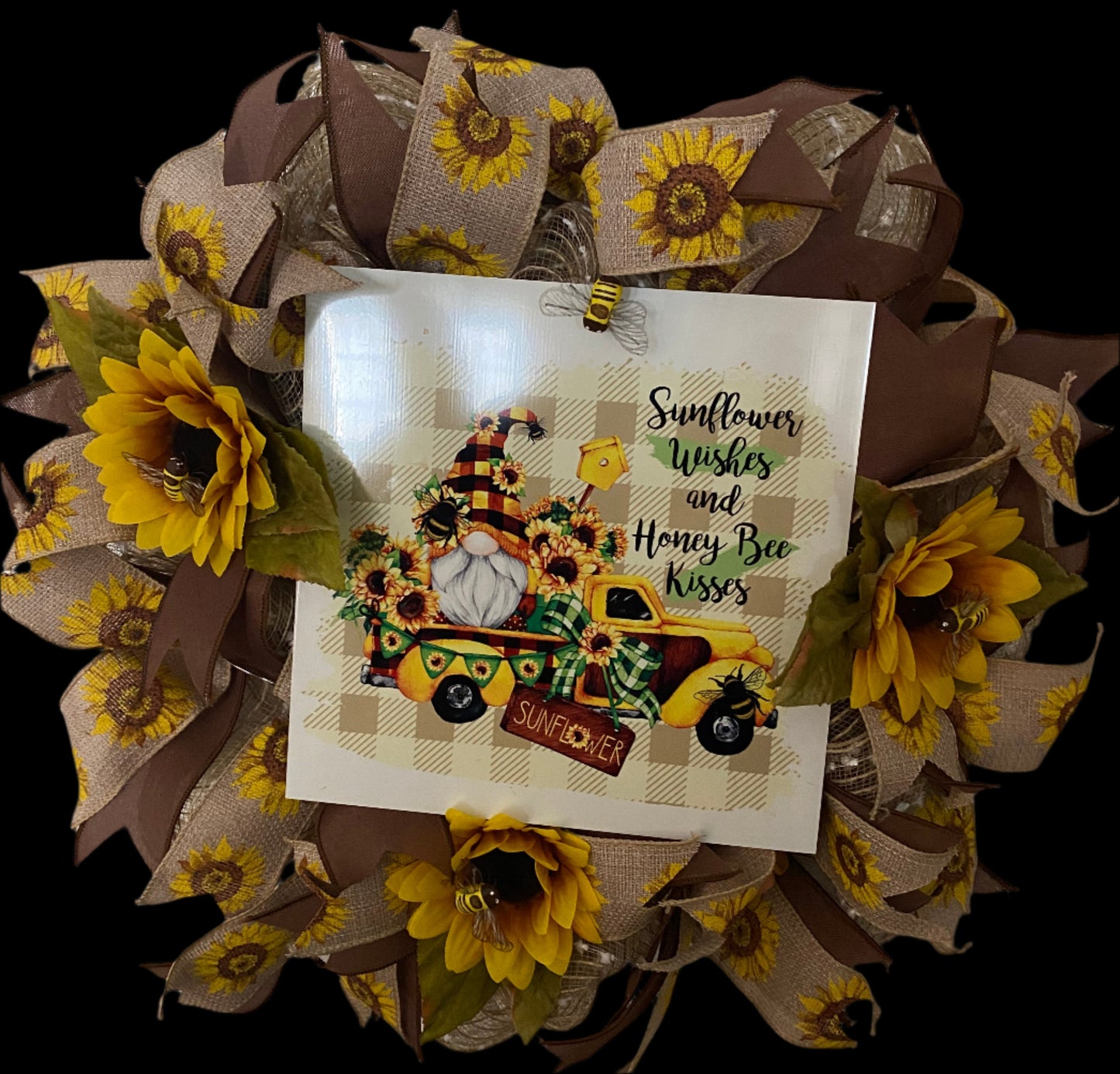 Sunflower Wishes Gnome Wreath