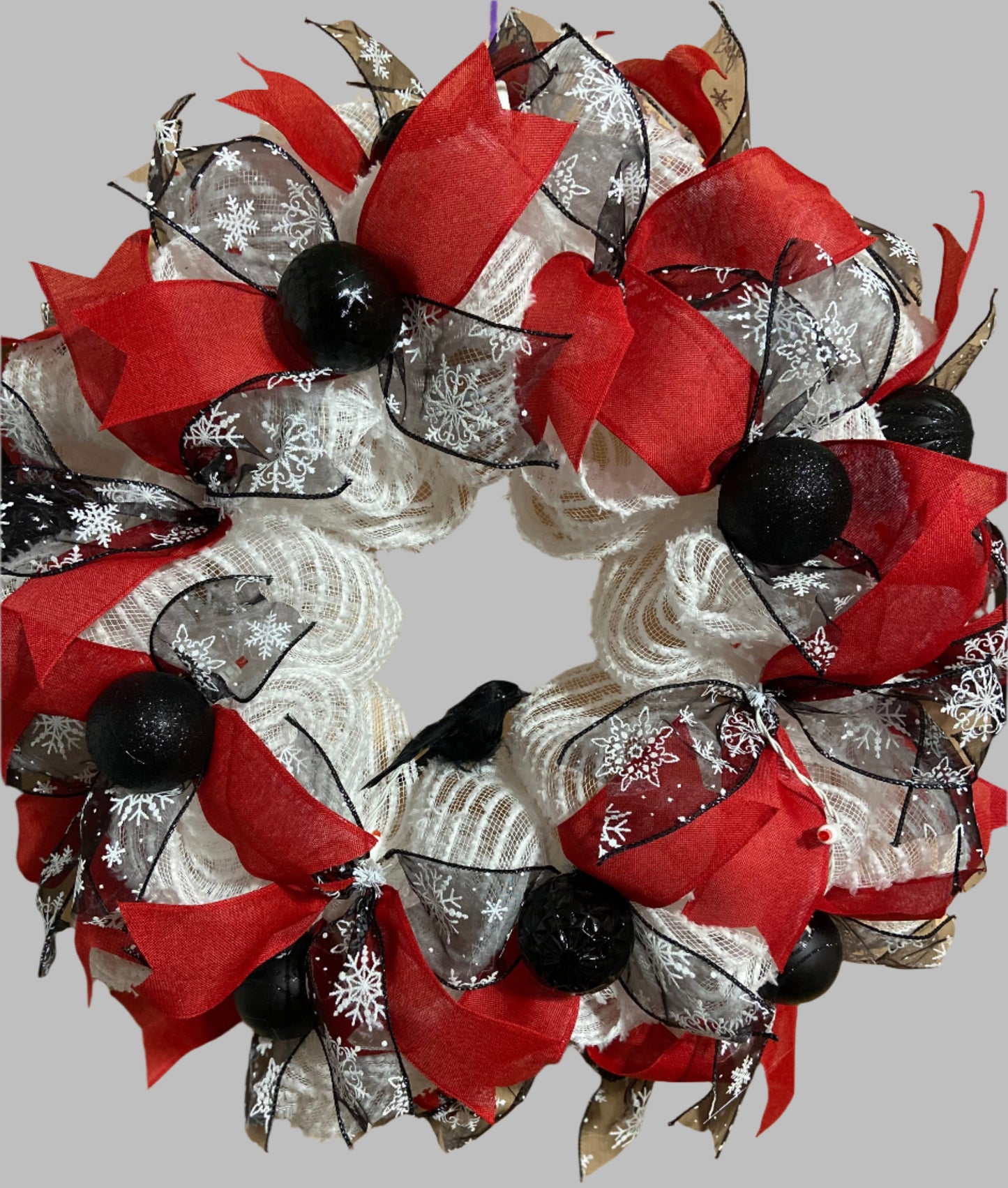 The Black Christmas Crow Wreath